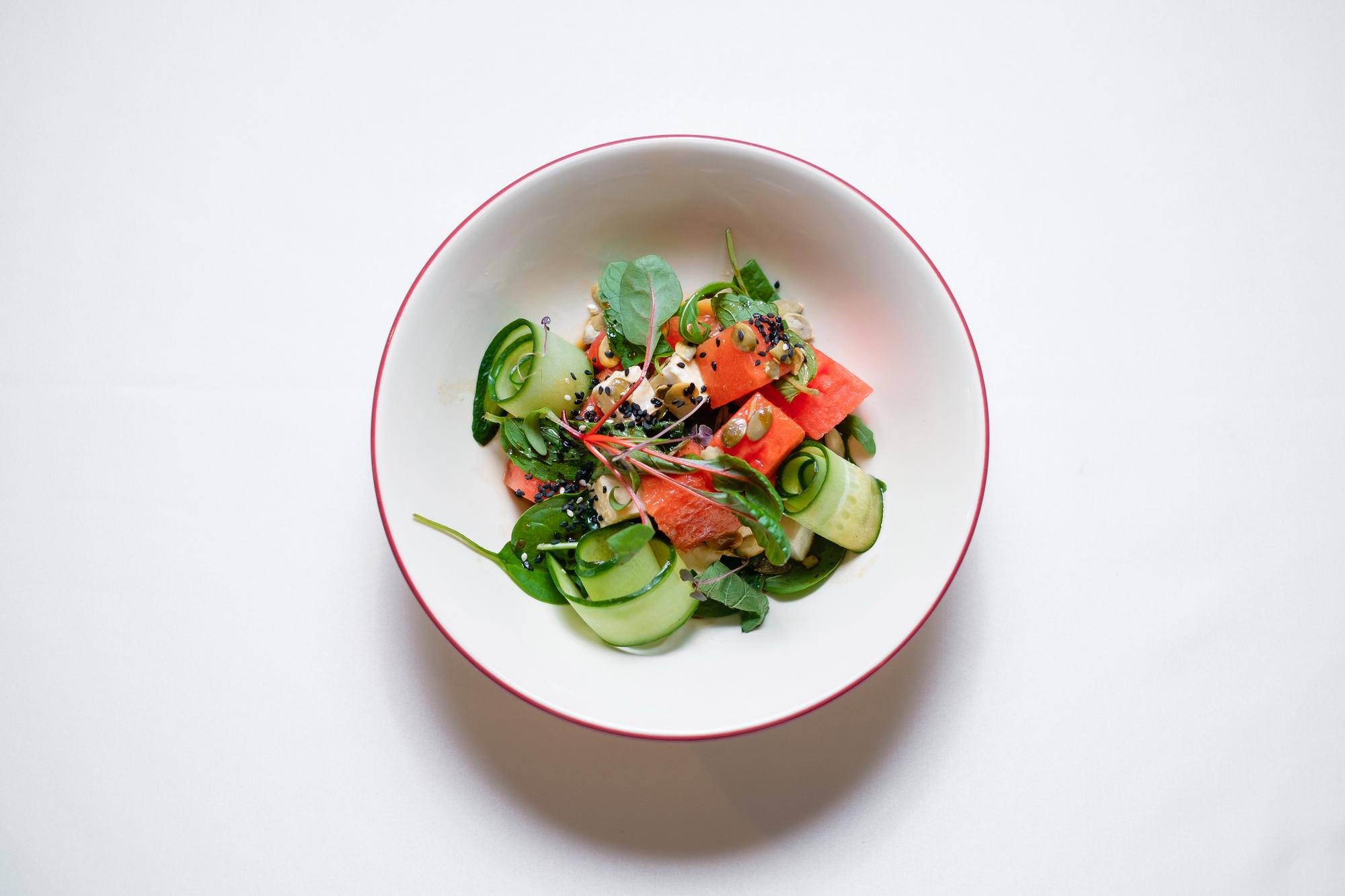 Plated simple salad